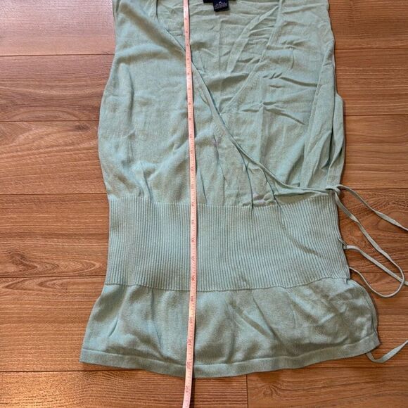 Ann Taylor Silk Turquoise Tie Top Size Medium - Picture 5 of 8